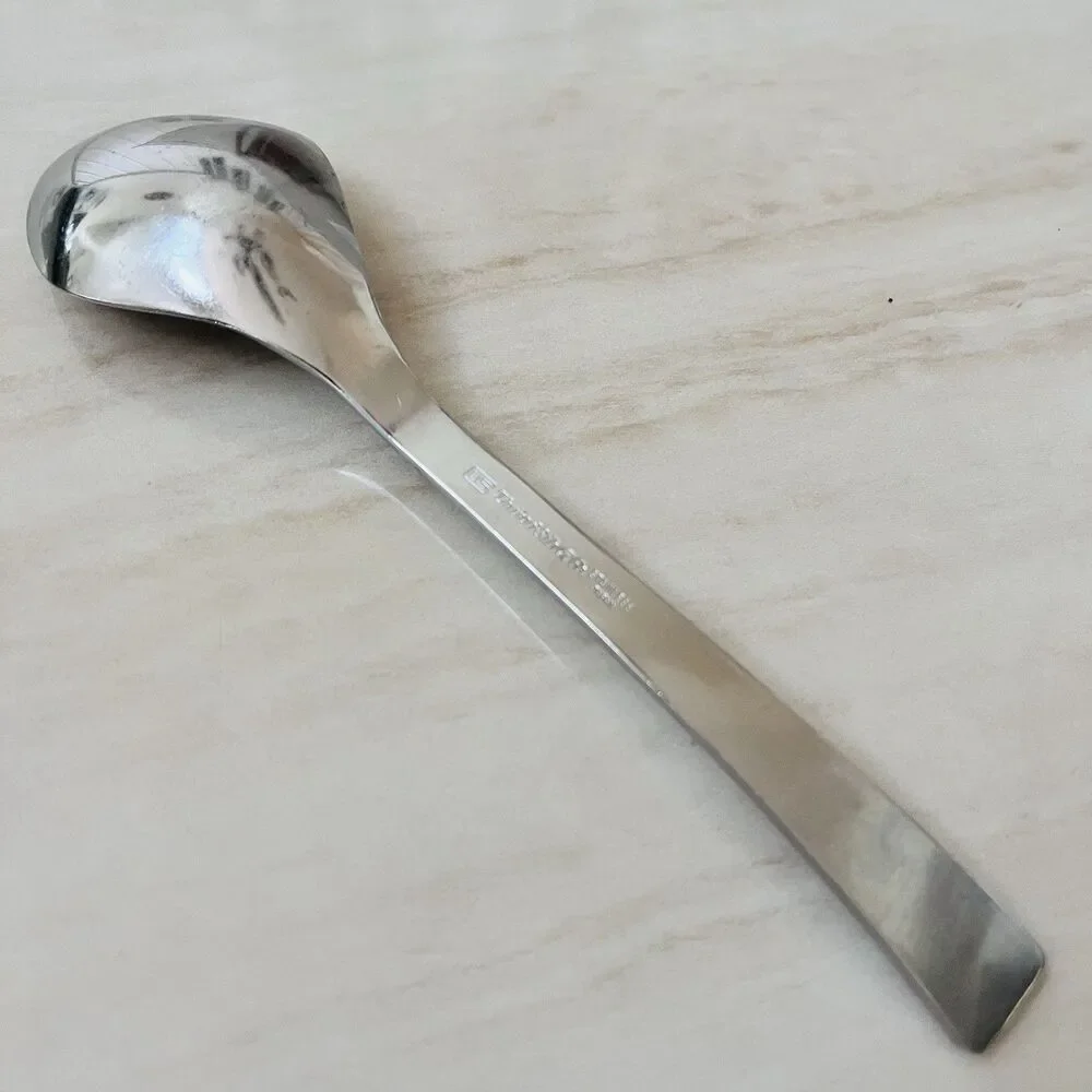 2pc UNITED SILVER USI11 Stainless Soup Spoon Diamond Shape Satin Frosted Japan